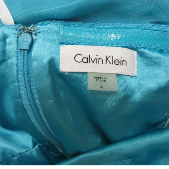 Calvin Klein Strapless Halter Sequin Beaded Dress - Picture 12 of 13